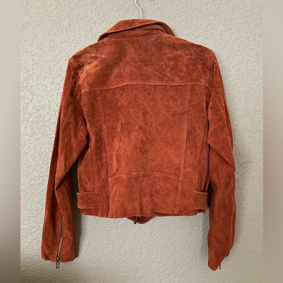 NWT Blank NYC 100% Suede Leather Moto Jacket Red Brick Color Size S - Picture 4 of 7